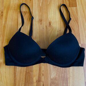 Aerie Lexi 32C Padded Underwire Push UP Black Bra